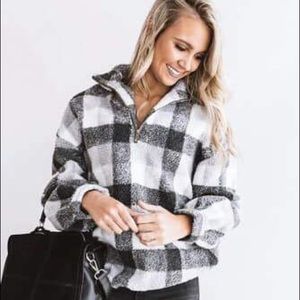 Black and White Quarter Zip Pullover